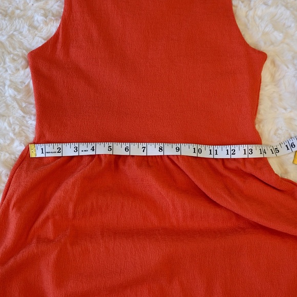 DRAPER JAMES RSVP Sleeveless Midi Dress w/pockets - XS - Orange - Picture 6 of 14